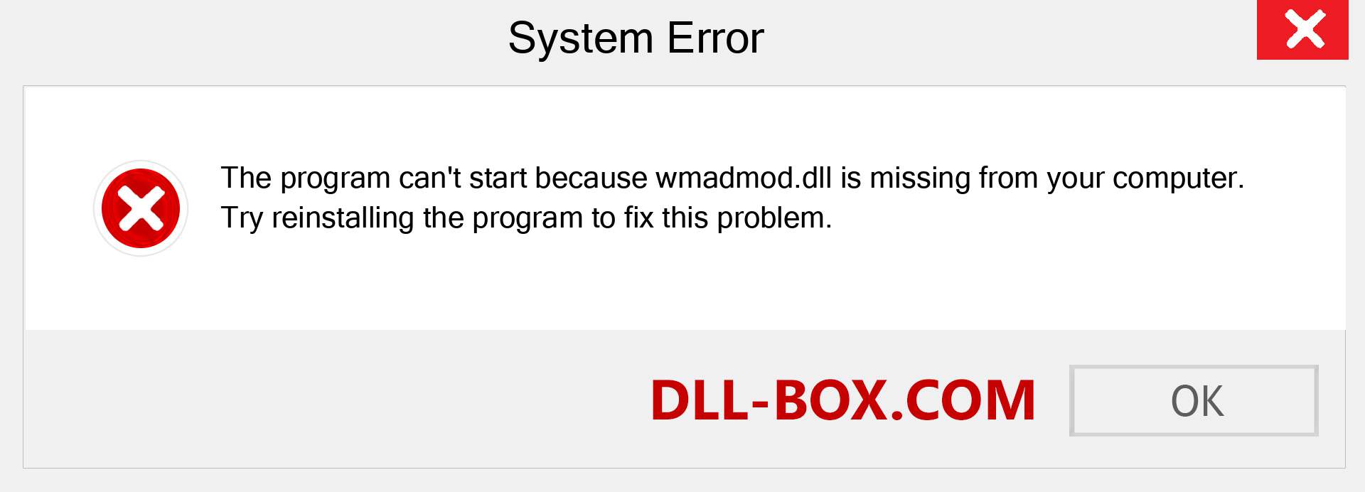  wmadmod.dll file is missing?. Download for Windows 7, 8, 10 - Fix  wmadmod dll Missing Error on Windows, photos, images