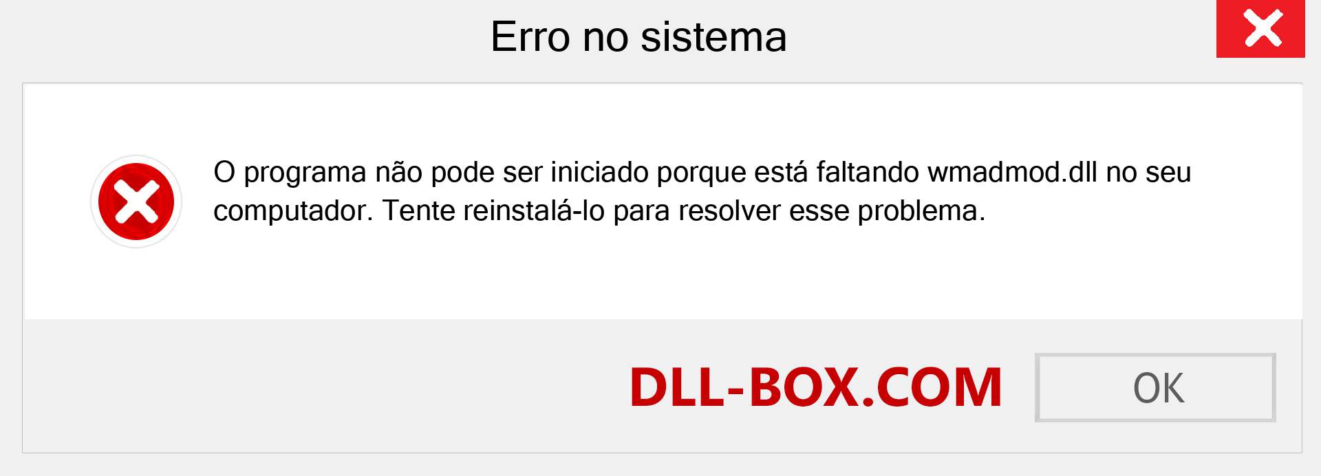 Arquivo wmadmod.dll ausente ?. Download para Windows 7, 8, 10 - Correção de erro ausente wmadmod dll no Windows, fotos, imagens